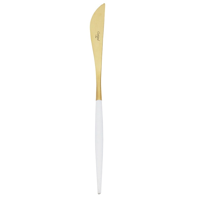 Cutipol クチポール テーブルナイフ GOA ゴア ホワイト×ゴールド NR-00556