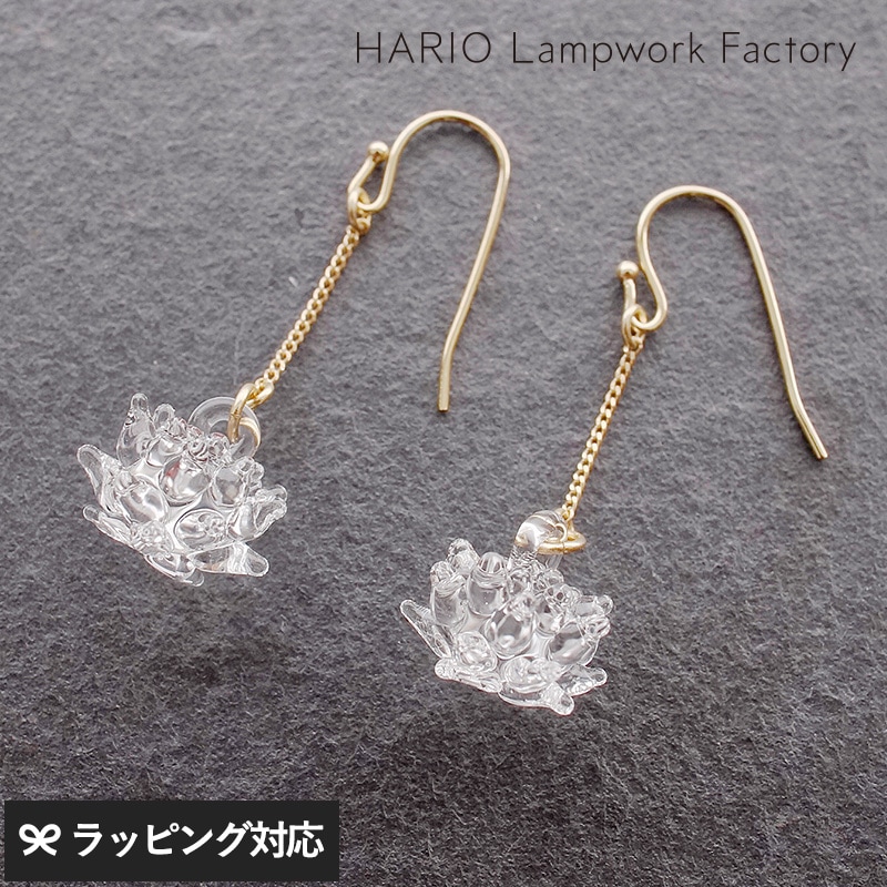 HARIO Lampwork Factory ハリオランプワークファクトリー ピアス シロツメクサ ゴールド NR-00820