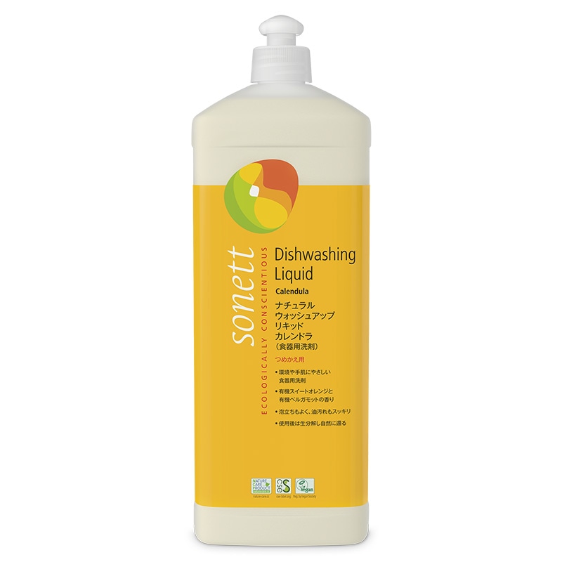 sonett ソネット ナチュラルウォッシュアップリキッド カレンドラ 詰替用 1L 台所（食器用） NR-01245