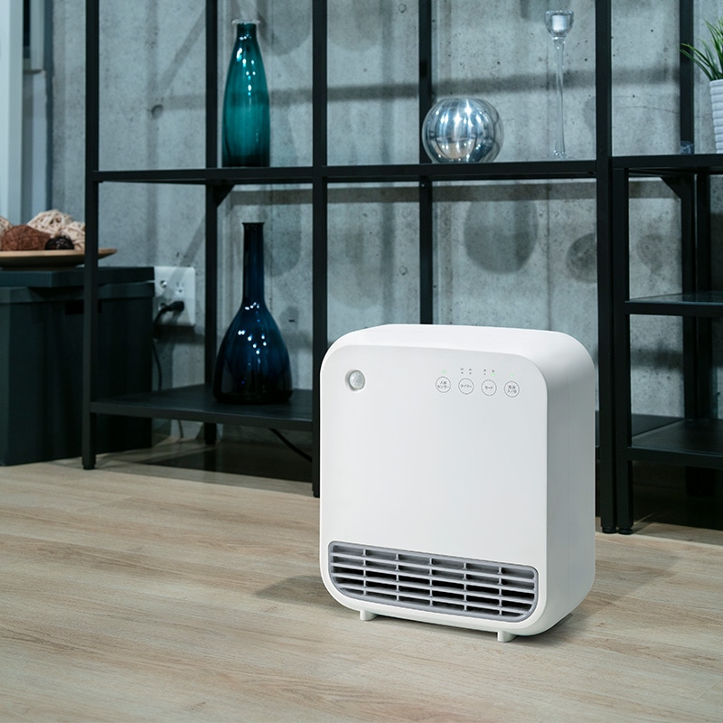 Three-up スリーアップ 人感センサー付き セラミックヒーター ホワイト NR-01477