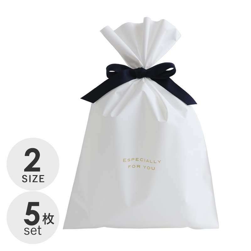 セルフラッピングキット ギフトバッグ＆リボン　5枚セット mnr-0275