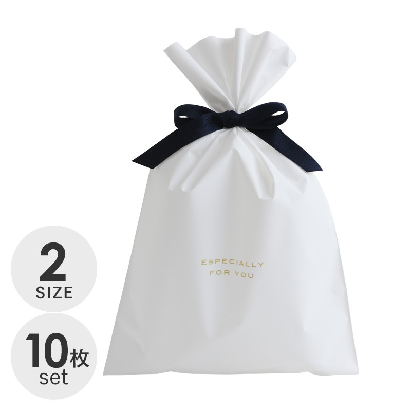 セルフラッピングキット ギフトバッグ＆リボン　10枚セット mnr-0276