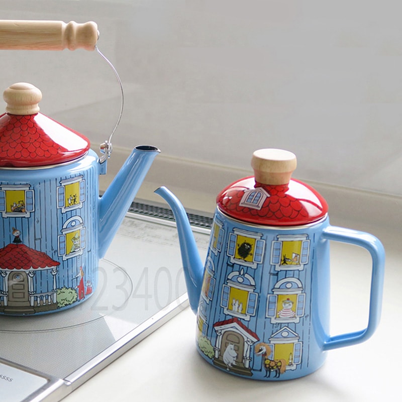 FUJIHORO JAPAN フジホーロー ジャパン ムーミンハウス 1.0Lドリップポット NR-01597 ドリップケトルホウロウ ほうろう 琺瑯/ポット/おしゃれ/かわいい/ガス/富士ホーロー/母の日 2025 プレゼント ギフト 花以外 実用的 メッセージカード/
