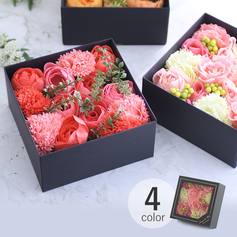 シャン・ド・フルール ボックスバスペタル mnr-0340 入浴剤ギフト/花の形/お洒落 おしゃれ/詰め合わせ/かわいい/お花の入浴剤 ソープ/フラワーボックス/プレゼント 贈り物/母の日 2025 プレゼント ギフト 花以外 実用的 メッセージカード/