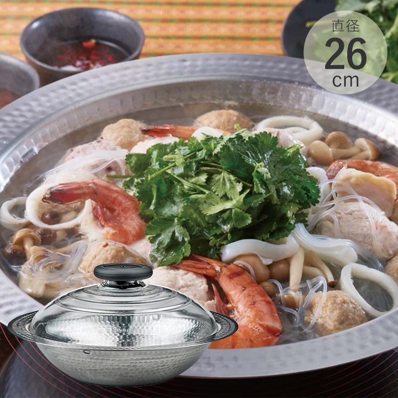 HARIO ハリオ フタがガラスのIH対応ステンレス鍋26 雪平 NR-02360