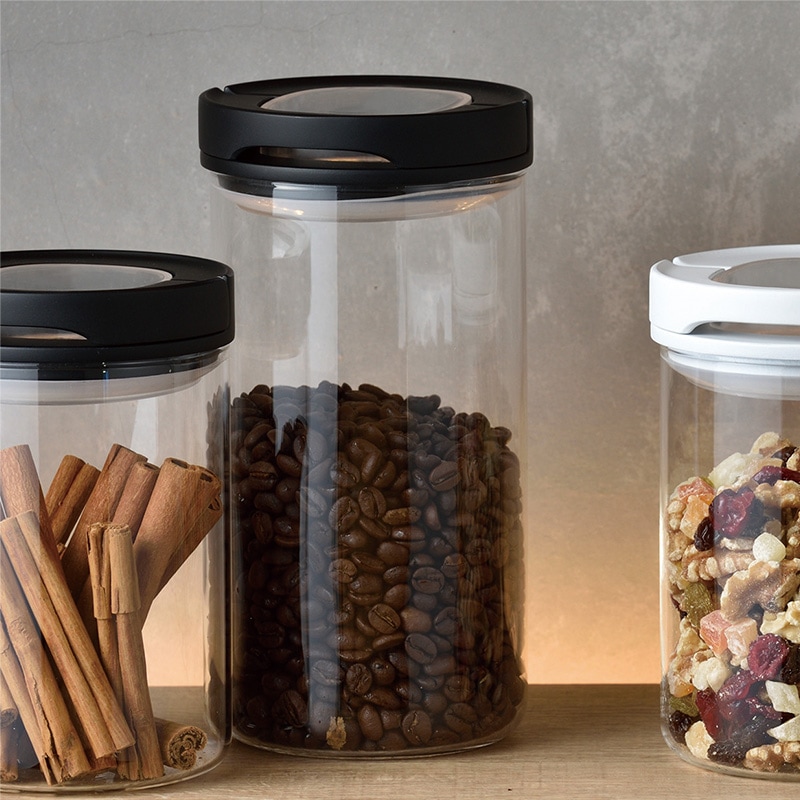 HARIO ハリオ 密閉キャニスター L ブラック NR-02362