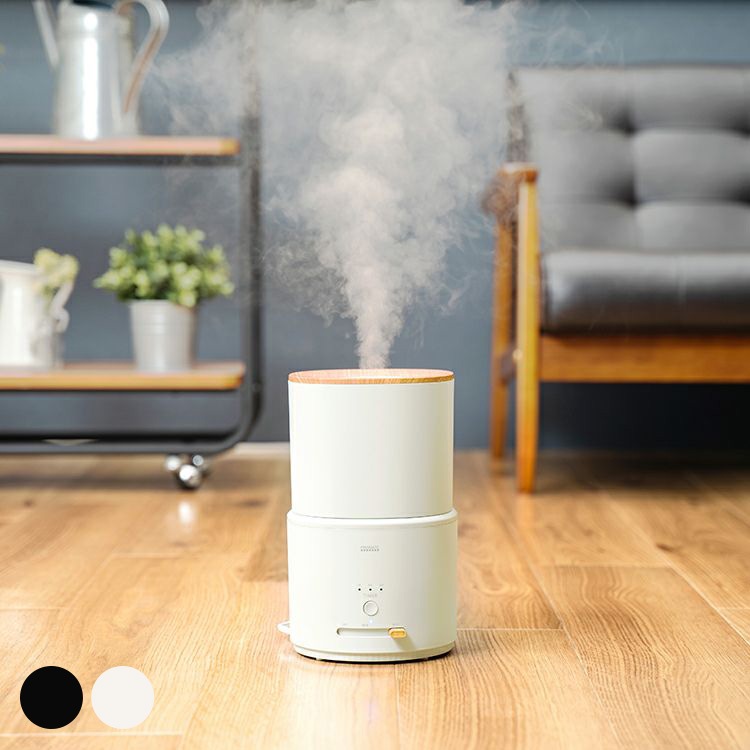 PRISMATE プリズメイト ダブル抗菌 上部給水超音波式ミスト加湿器 mbm-0720 おすすめ 加湿器 コンパクト乾燥対策/アロマオイル タイマー付/花粉 清潔 予防/抗菌 省エネ エコ/デスク リビング 寝室/おしゃれ シンプルデザイン 木目調/インテリア/