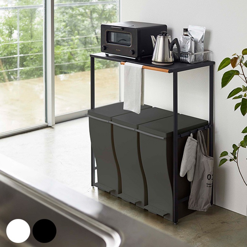 tower タワー 伸縮ゴミ箱上ラック mga-4358