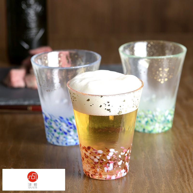 津軽びいどろ ビールグラス 色空グラス 泡づくり mts-3413