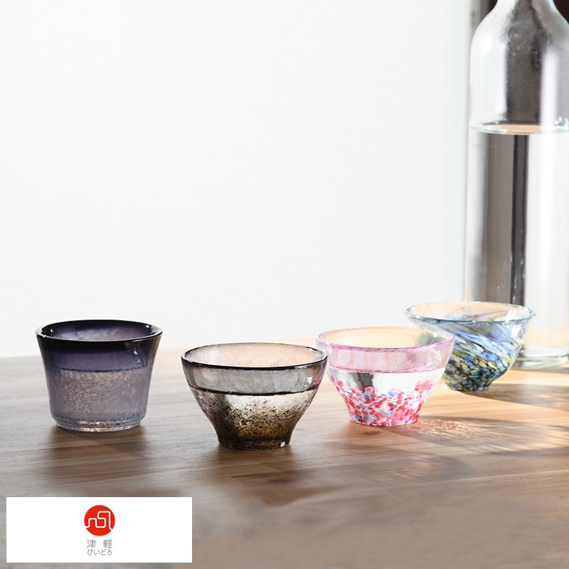 津軽びいどろ  おちょこ あおもりの肴盃 単品 mts-3630