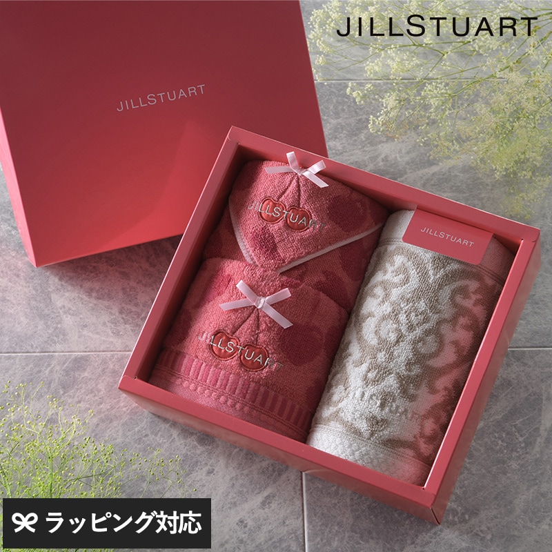 JILL STUART ジルスチュアート プティスリーズ タオルハンカチ1枚・フェイスタオル2枚 レッド NR-03010
