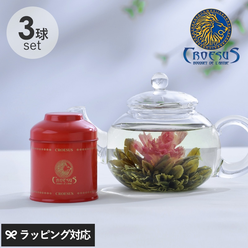 CROESUS クロイソス お花の咲く工芸茶 スカーレット缶 NR-03153