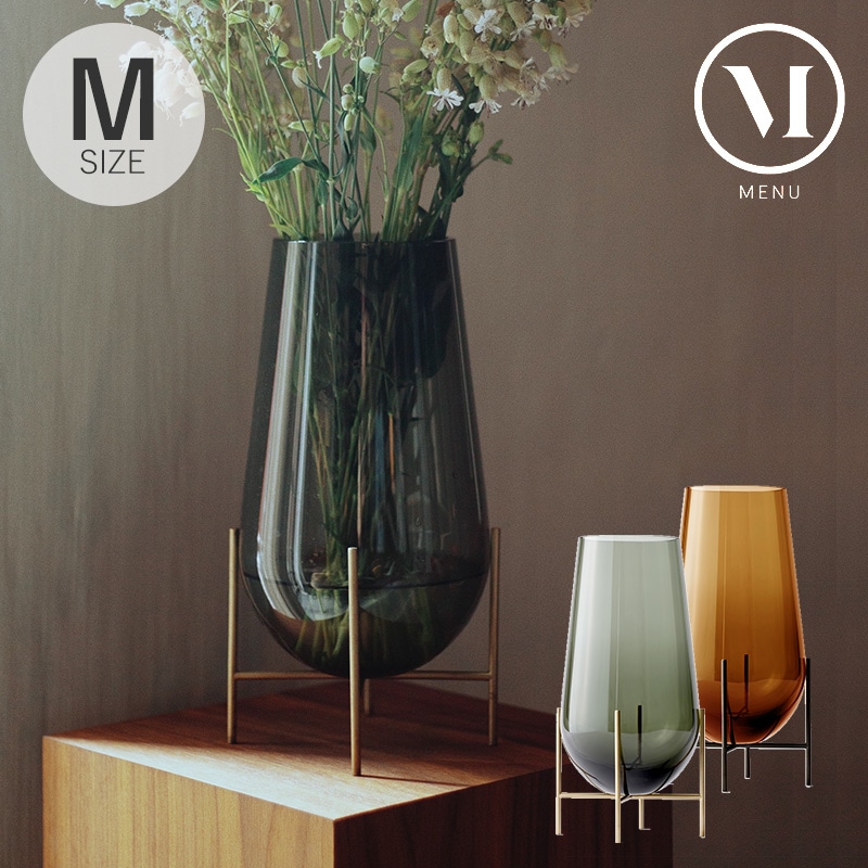 Audo Copenhagen　オドー コペンハーゲン　 イシャスベース Mサイズ mnr-0567 フラワーベーススモーク/ガラス製 しずく型/花器 花瓶/おしゃれ/北欧インテリア/ディスプレイ/インテリア/リビング/Echasse Vase/