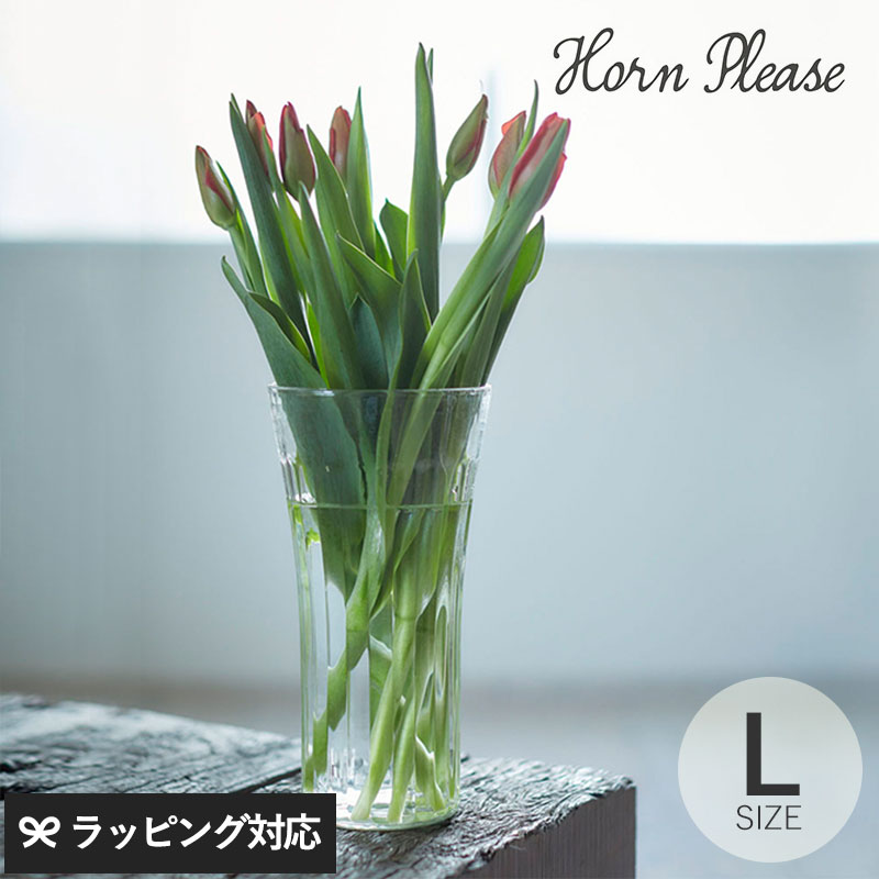 Horn Please ホーン プリーズ リューズガラス ワイズライン フラワーベース マンス Ｌ GA-19957