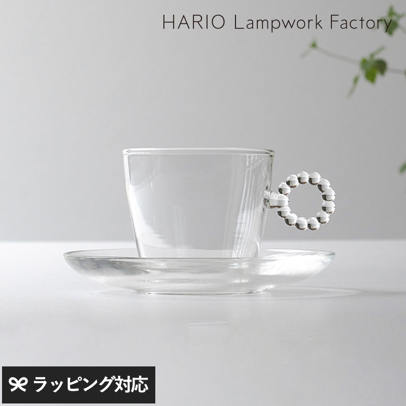 HARIO Lampwork Factory ハリオランプワークファクトリー カップ＆ソーサー サークル N NR-03981 食器カップ/カップ＆ソーサー/おしゃれ/ガラス製/耐熱/ギフト/映え/HARIO/アクセサリー/