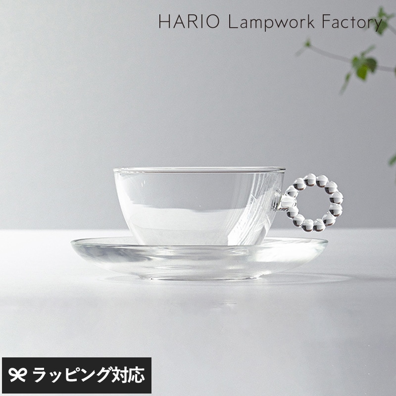 HARIO Lampwork Factory ハリオランプワークファクトリー カップ＆ソーサー サークル R NR-03982 食器カップ/カップ＆ソーサー/おしゃれ/ガラス製/耐熱/ギフト/映え/HARIO/アクセサリー/