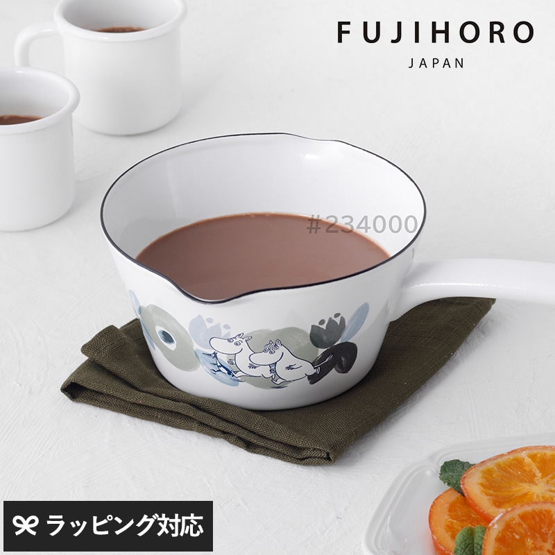 FUJIHORO JAPAN フジホーロー ジャパン ムーミンフラワーガーデン 14cmミルクパン NR-04270 片手鍋ミルクパン/おしゃれ/ガス/IH/富士ホーロー ホウロウ ほうろう 琺瑯/母の日 2025 プレゼント ギフト 花以外 実用的 メッセージカード/