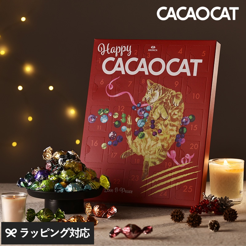 CACAOCAT カカオキャット アドベントカレンダー NR-04223 お菓子 チョコレート北海道/ボンボンショコラ/クリスマス カウントダウン 日めくり カレンダー/ギフト プレゼント/人気/スイーツ/猫 デザイン/おいしい/DADACA/
