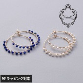 Natully ナチュリー Twiggy フープピアス mnr-0784 淡水パール　ラピスラズリピアス/レディース/フープ/おしゃれ/天然石/ギフト/上品/スタイリッシュ/トレンド/