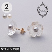 Natully ナチュリー Nemophila ピアス mnr-0802 アクセサリーピアス/レディース/おしゃれ/パール/水晶/ギフト/上品/お花/大人かわいい/