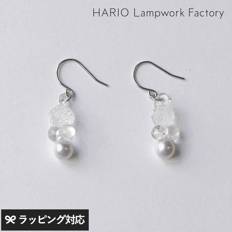 HARIO Lampwork Factory ハリオランプワークファクトリー  ピアス グレア FP NR-04708 アクセサリーレディース/ピアス/ガラス/パール/おしゃれ/上品/日本製/ハンドメイド/ギフト/