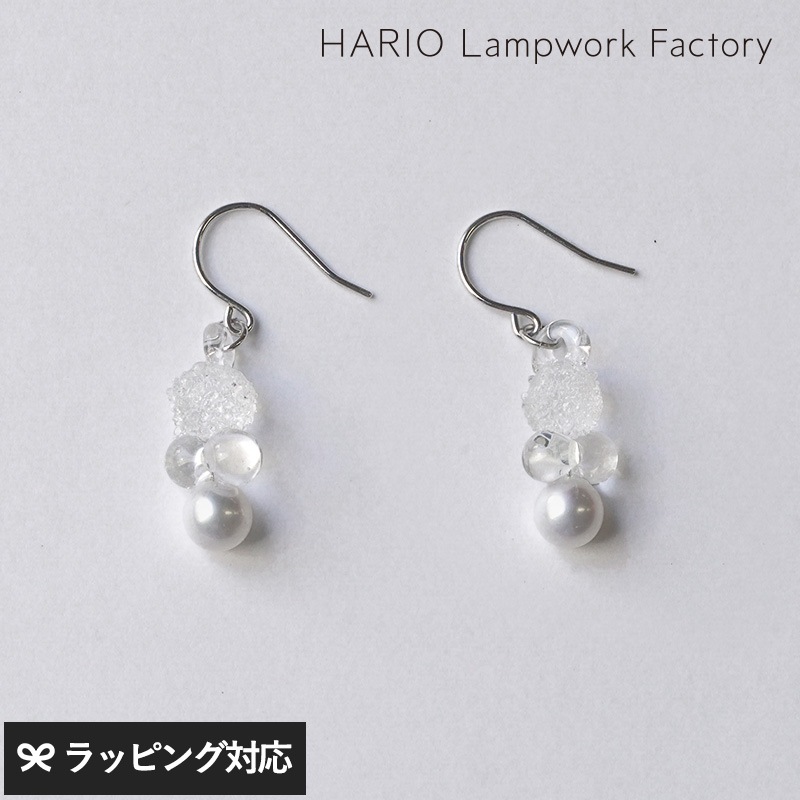 HARIO Lampwork Factory ハリオランプワークファクトリー  ピアス グレア FP NR-04708 アクセサリーレディース/ピアス/ガラス/パール/おしゃれ/上品/日本製/ハンドメイド/ギフト/