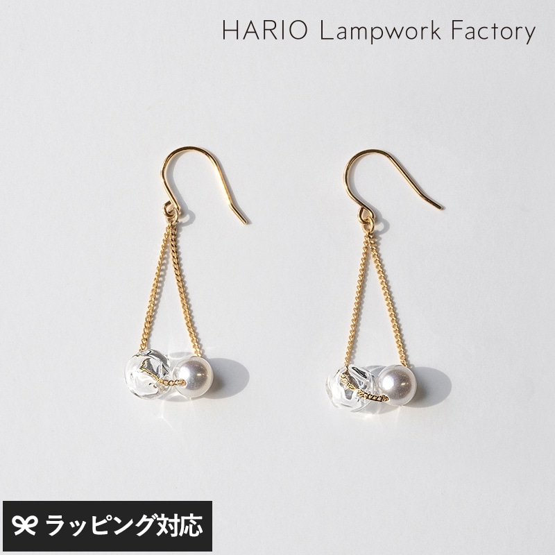 HARIO Lampwork Factory ハリオランプワークファクトリー  ピアス スフィア FP NR-04710 アクセサリーレディース/ピアス/ガラス/パール/おしゃれ/上品/日本製/ハンドメイド/ギフト/