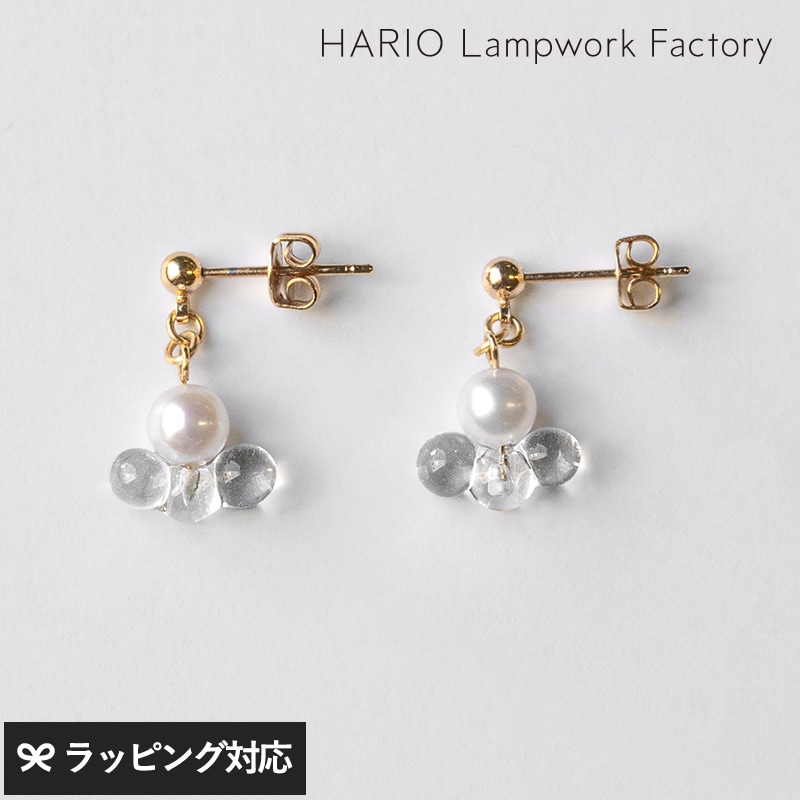 HARIO Lampwork Factory ハリオランプワークファクトリー  ピアス トワイライト FP NR-04712 アクセサリーレディース/ピアス/ガラス/パール/おしゃれ/上品/日本製/ハンドメイド/ギフト/