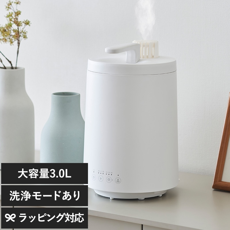 DOSHISHA ドウシシャ スチーム加湿器 「水タンク・上蓋」 NR-05055 加湿器スチーム式/おしゃれ/大容量/上部給水/安心/お手入れ/簡単/タイマー付き/3L/