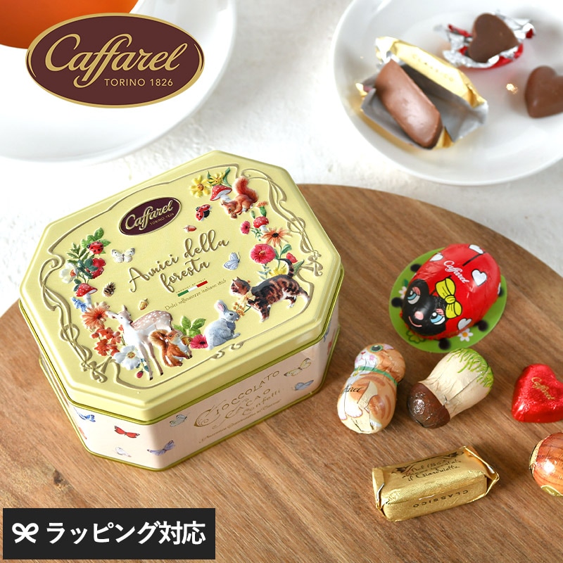 Caffarel カファレル アミーチ・デッラ・フォレスタ 8粒 NR-05056 チョコレートギフト 贈り物/詰め合わせ/缶/おしゃれ かわいい/イタリア製/カファレル/ジャンドゥーヤ/バレンタイン/お菓子 スイーツ/