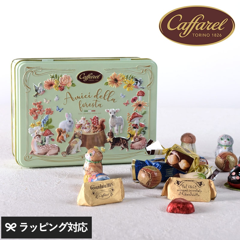 Caffarel カファレル アミーチ・デッラ・フォレスタ 16粒 NR-05057 チョコレートギフト 贈り物/詰め合わせ/缶/おしゃれ かわいい/イタリア製/カファレル/ジャンドゥーヤ/バレンタイン/お菓子 スイーツ/