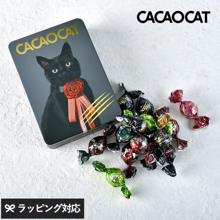 CACAOCAT カカオキャット ミックス缶 14個入り NOIR NR-05076 ボンボンショコラアソート 詰め合わせ/チョコレート/北海道 日本/バレンタイン ホワイトデー/ギフト 贈り物/おしゃれ かわいい/猫デザイン/14個/CACAOCAT カカオキャット/