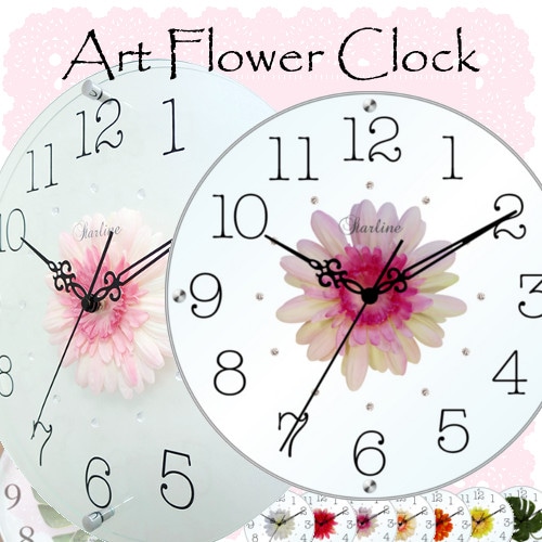 美しいお花の掛け時計♪ アートフラワークロック ガーベラ ピンク GERBERA Pink STARLINE スターライン SW-1186 PK 【代引不可】