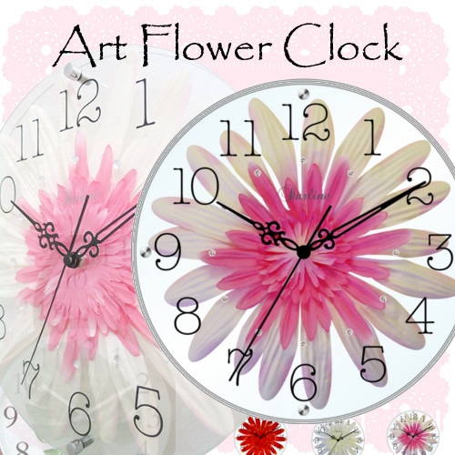 美しいお花の掛け時計♪ アートフラワークロック ガーベラ ピンク GERBERA Pink STARLINE スターライン SW-1187 PK 【代引不可】