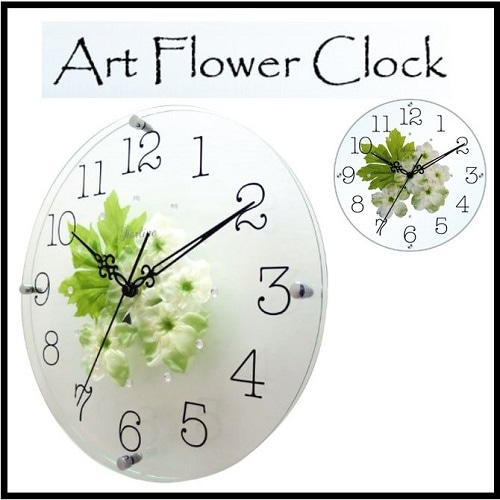 お花がアクセントの壁掛け時計！ アートフラワークロック デルフィニウム ホワイト STARLINE スターライン SW-1193WT 【代引不可】