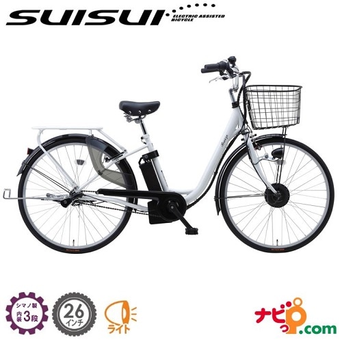 電動アシスト自転車 SUISUI 軽快車 ホワイト BM-PZ100-WH メーカー直送 26インチ　【代引不可】