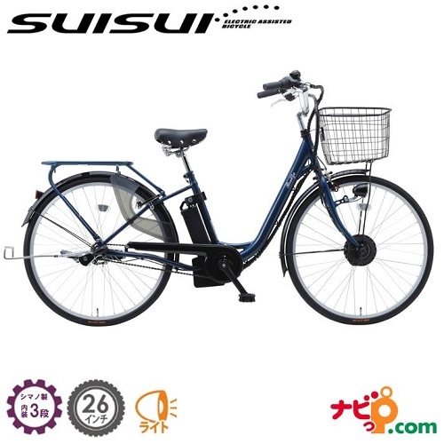 電動アシスト自転車 SUISUI 軽快車 ネイビー BM-PZ100-NV メーカー直送 26インチ　【代引不可】