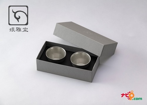 ナガエ 銀雅堂 静波 錫製 猪口 2ケセット ging-130-SOJ  酒器 ビアグラス グラス ビール おちょこ ペア プレゼント