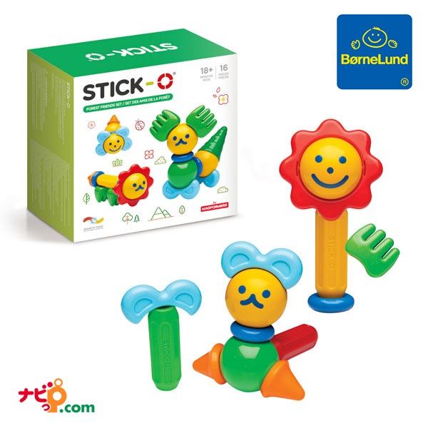 ボーネルンド　スティック・オー フォレストフレンズセット 16ピース SO902002 国内正規品 磁石 ブロック 知育玩具 おもちゃ マグネット ギフト 誕生日 出産祝い