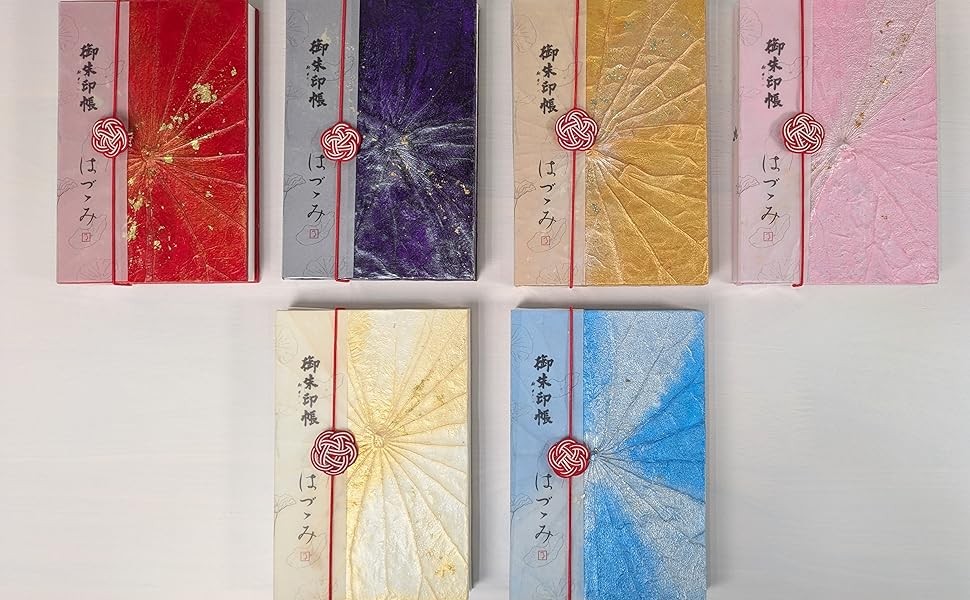 ルムーン 御朱印帳：小判 手作り 天然蓮の御朱印帳