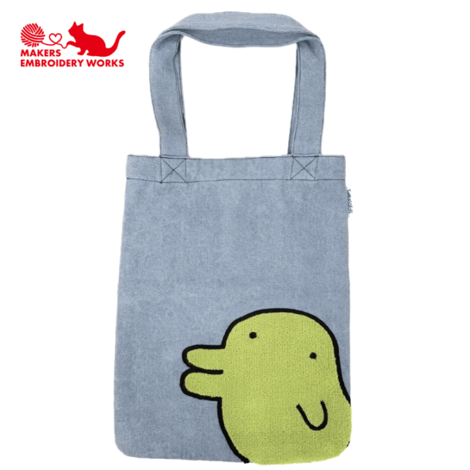 メイカーズ たまごっち くちぱっち デニム 刺繍 A4トート MAE-002