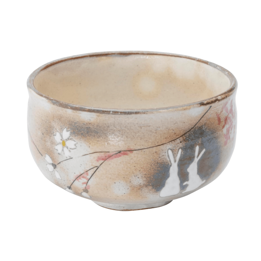 石丸陶芸 抹茶碗 波佐見焼 桜うさぎ