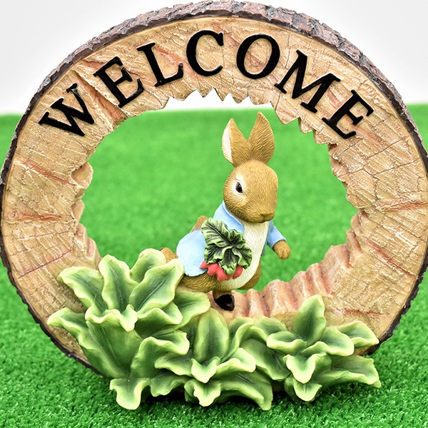 ピーターラビット サークルウェルカムスタンドA ガーデニング 置物 雑貨 オーナメント ウェルカム ボード インテリア 8540484