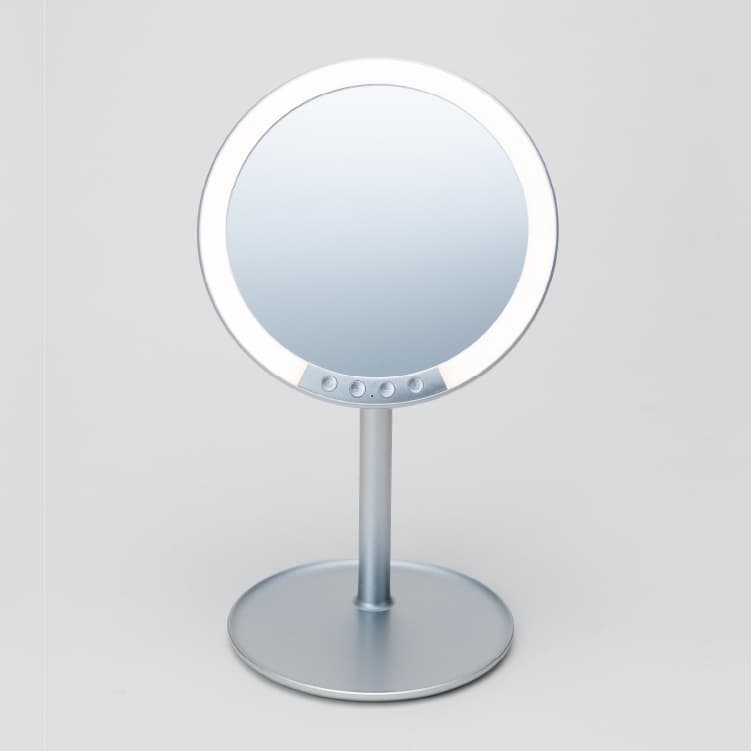 ナピュア LEDスタンドミラー 鏡 LED ライト 卓上