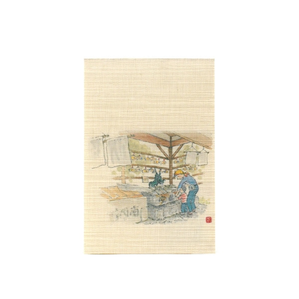 ふすま地箋　はがきサイズ -秦幸子画- 南円堂