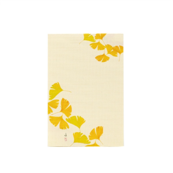 ふすま地箋　はがきサイズ -粟津義典画- イチョウ