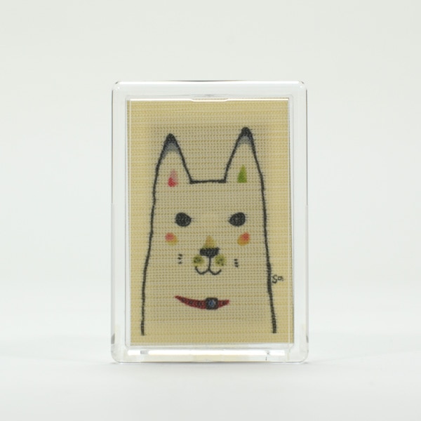 ふすま地マグネット -秦幸子画- わんこう