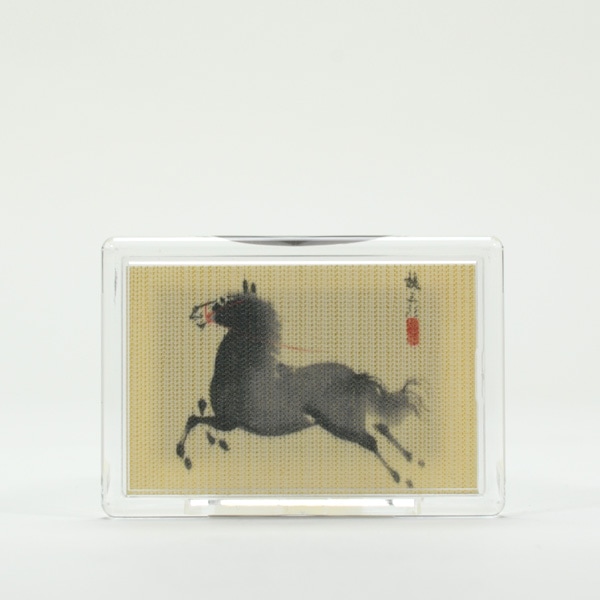 ふすま地マグネット　粟津魏三郎画-  春駒