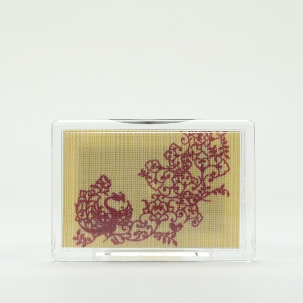 ふすま地マグネット -シルクロード柄- 赤鳳凰