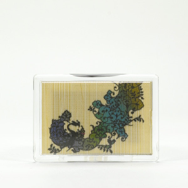 ふすま地マグネット-シルクロード柄- 青鳳凰